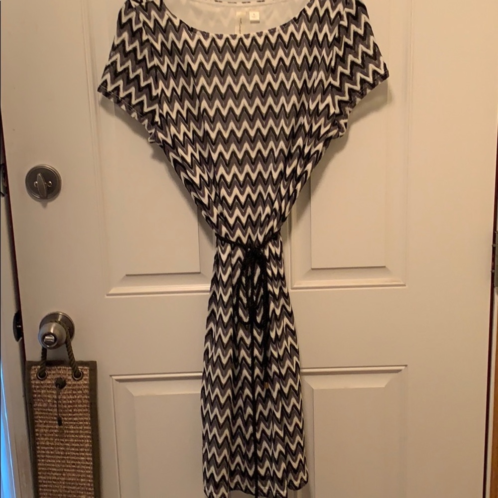 Black, white and gray dress
